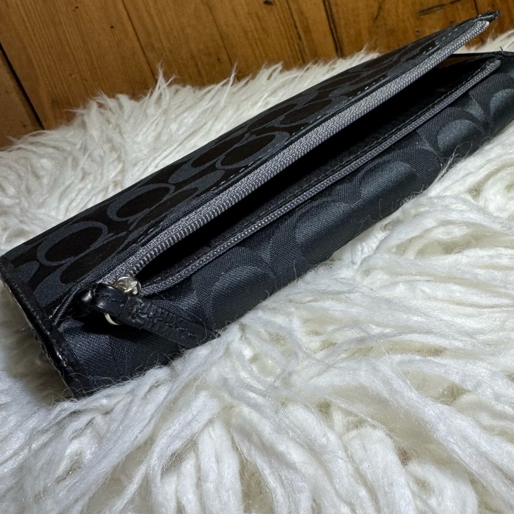Vintage Coach Black Jacquard Leather Wallet Clutch - Picture 8 of 11